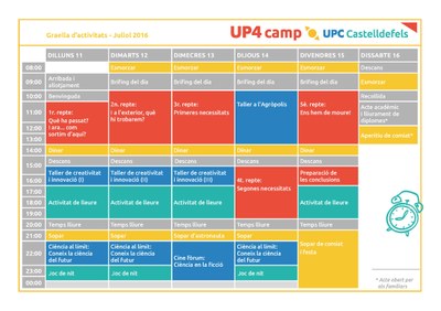 11 a 16 de juliol de 2016 - UP4 Camp UPC Castelldefels